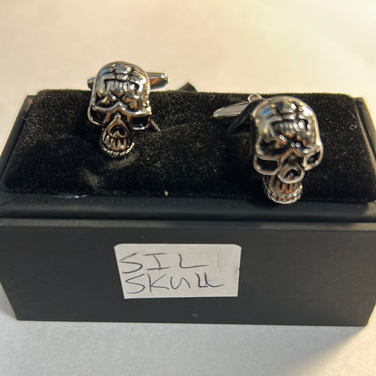 Cufflinks- silver skull & bones