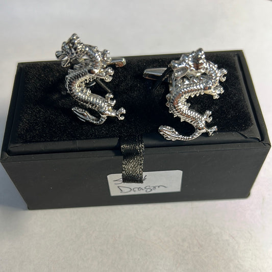 Cufflinks- Silver Dragon