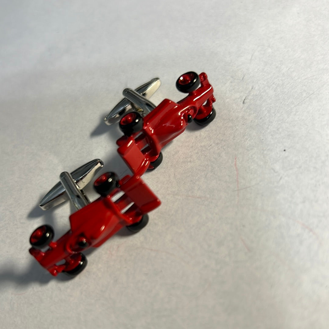 Cufflinks- Red race car