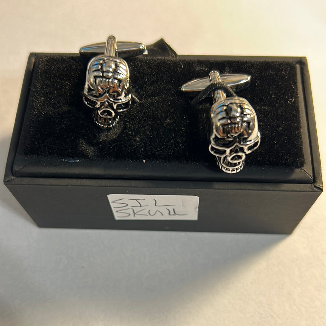 Cufflinks- silver skull & bones